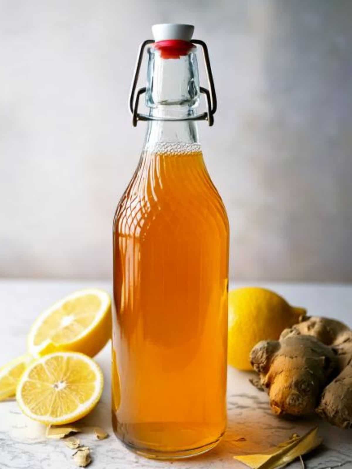 Té de Kombucha de Jengibre y Limón